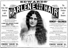 Advertisement for Edwards' "Harlene" for the Hair, 1898. Creator: Unknown.