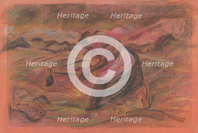 Picking potatoes, 1930-1935. Creator: Arnold Peter Weisz-Kubincan.