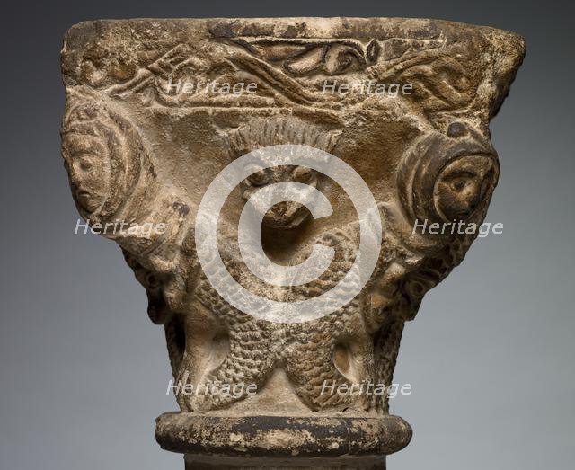 Capital with Addorsed Harpies, 1200s. Creator: Unknown.