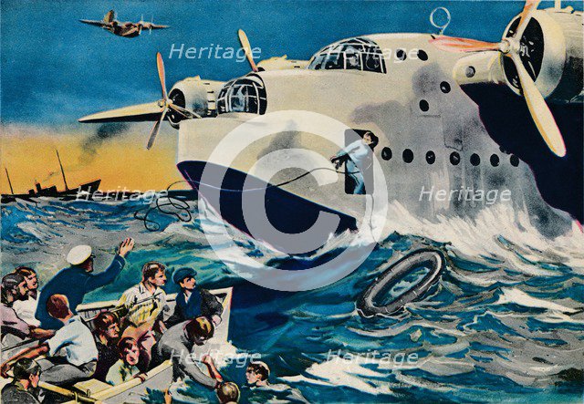 Two Short Sunderlands rescuing crew, 1940.