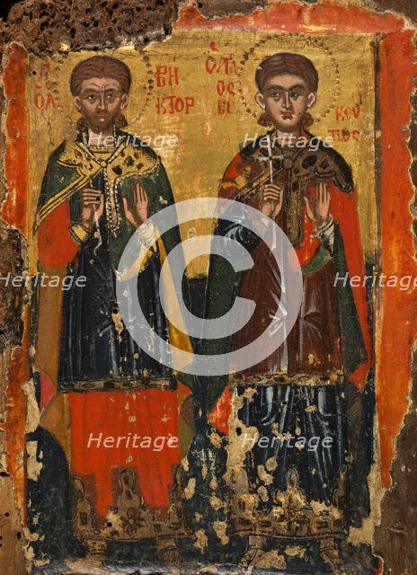 Saint Peter, Saint Vincent and Saint Victor, between 1500 and 1600. Creator: Greek School.