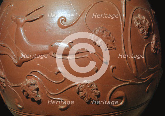 Detail of a Samian ware pot found in England. Artist: Unknown