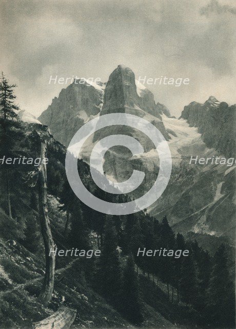 View of the Brenta Group, Madonna di Campiglio, Dolomites, Italy, 1927. Artist: Eugen Poppel.