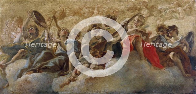 Musician Angels, 1672-1673. Creator: Gaulli (Il Baciccio), Giovanni Battista (1639-1709).