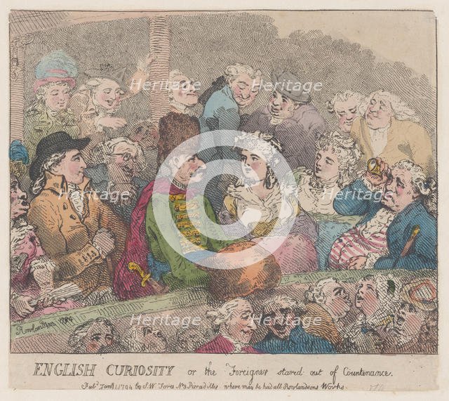 English Curiosity or The Foreigner Stared Out of Countenance, January 1, 1794., January 1, 1794. Creator: Thomas Rowlandson.