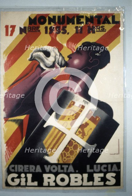 Second Republic (1931-1939), poster of the electoral campaign advertising a rally in which Gil Ro…