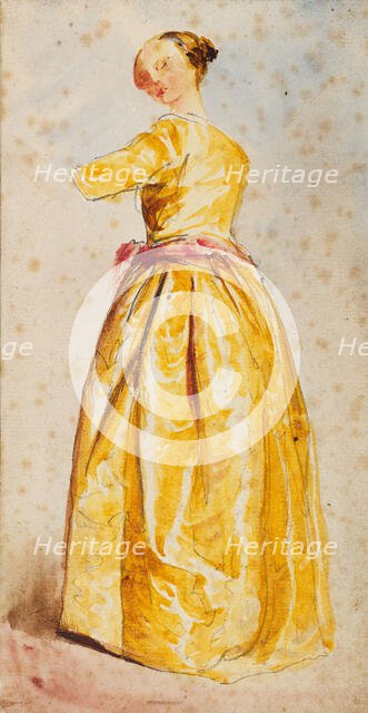 Drapery Study For Figure of Woman in Yellow Dress, c1820s. Creator: David Cox the Elder.