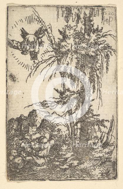 Joachim Receiving the Promise of the Birth of the Virgin, 1520. Creator: Sebald Beham.