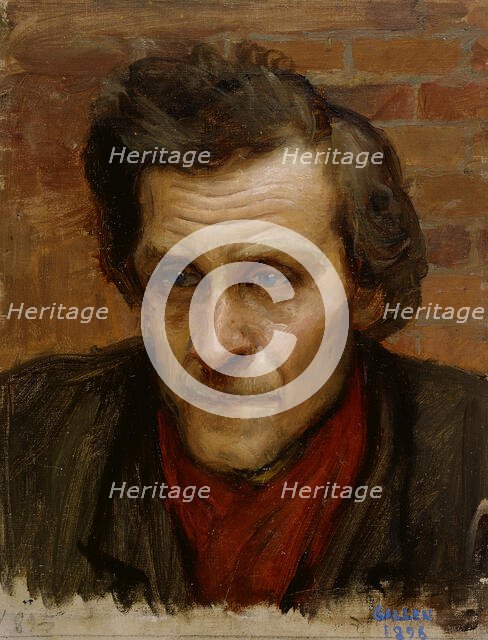 Head of a Man, study for the painting By the River of Tuonela, 1902-1903. Creator: Akseli Gallen-Kallela.