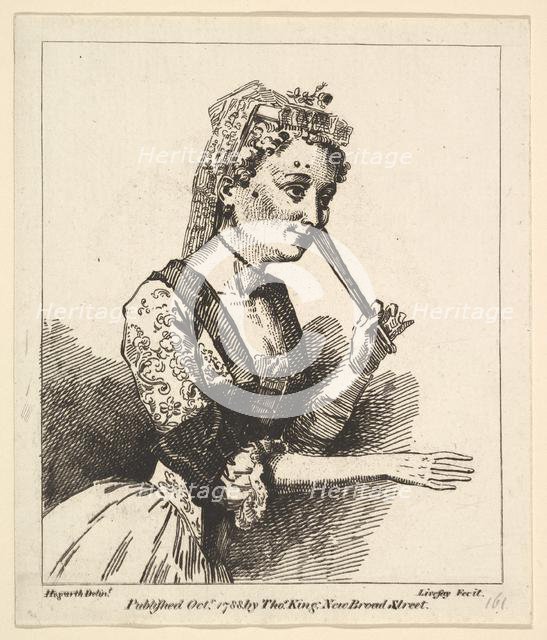 Surprised Woman from Hogarth's "Morning", October 1788. Creator: Richard Livesay.