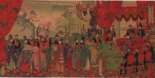 A Banquet in celebration of the New Imperial Palace , 1888. Creator: Chikanobu, Toyohara (Yoshu) (1838-1912).