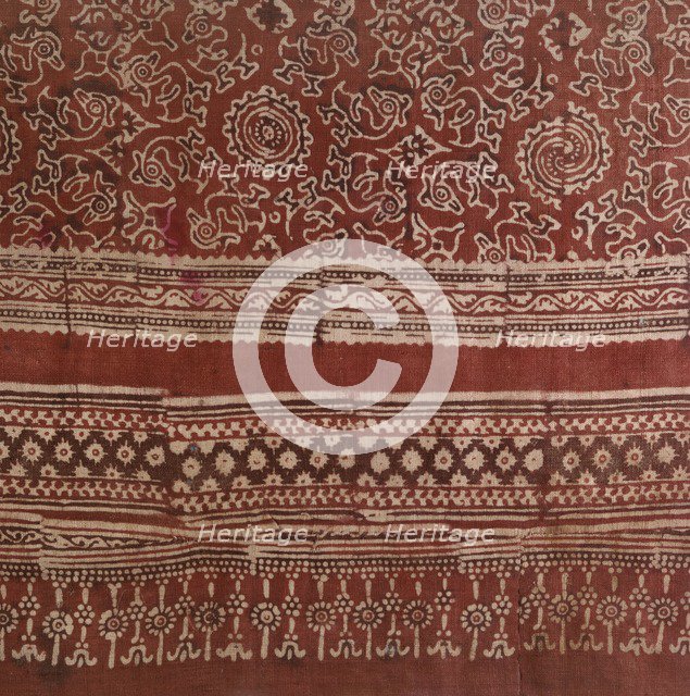 Cloth with hamsa, or geese, lotus buds, and rosettes, 1350-1450. Artist: Unknown.