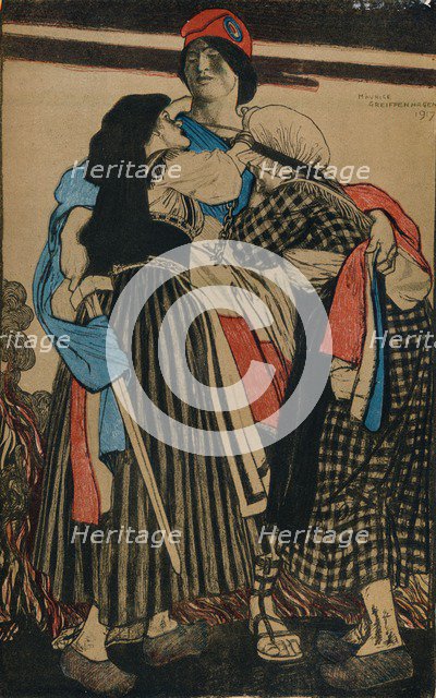 'The Restoration of Alsace-Lorraine To France', 1917. Artist: Maurice Greiffenhagen.