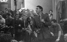 Dominic Behan singing at a folk session, Enterprise Public House, Long Acre, London, c1959. Artist: Eddis Thomas