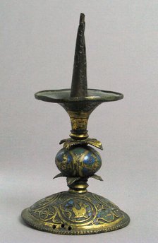 Pricket Candlestick with Birds, Vines, and Leaves, German, 1175-1200. Creator: Unknown.