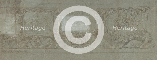 Design for a Wall Decoration with the Sacrifice of Abraham and the Flight into Egypt, ca. 1600-1647. Creator: Giovanni Lanfranco.