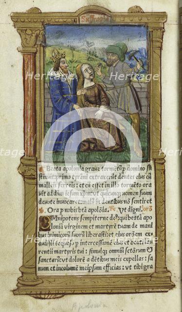 Printed Book of Hours (Use of Rome): fol. 111v, St. Apollonia, 1510. Creator: Guillaume Le Rouge (French, Paris, active 1493-1517).