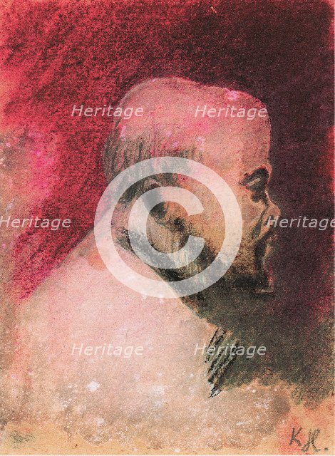 Portrait of the Poet Paul Verlaine (1844-1896), 1896. Artist: Hlavácek, Karel (1874-1898)