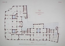 Rathskeller Neubau, Halle (Saale), Saxony-Anhalt, Germany, Second Floor Plan, c. 1887. Creator: Peter Joseph Weber.