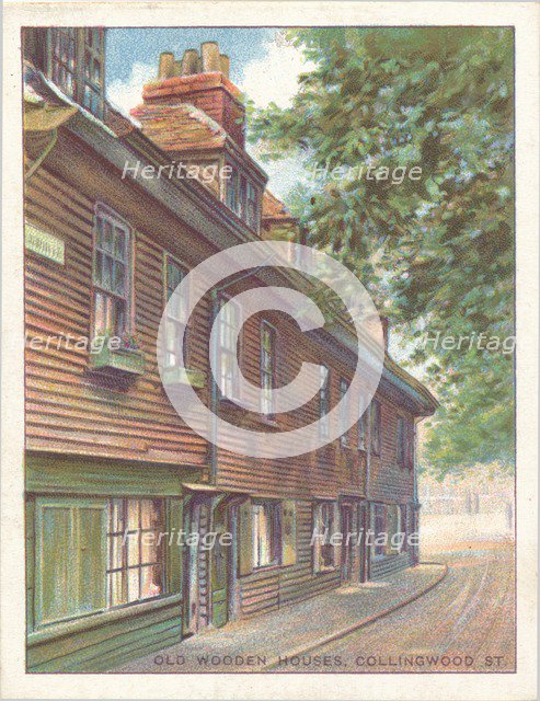 'Old Wooden Houses, Collingwood St.', 1929. Artist: Unknown.