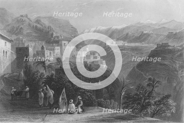 'Der-El-Kamar, and the Palaces of Beteddein', 1837. Artist: Thomas Abiel Prior.