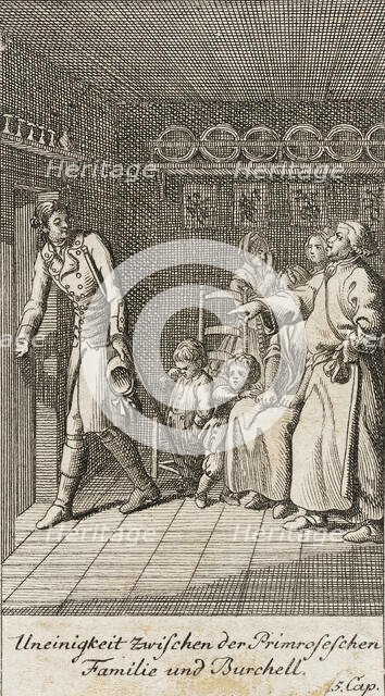 Plate 4 for Oliver Goldsmith's 'The Vicar of Wakefield', 1776. Creator: Daniel Berger.