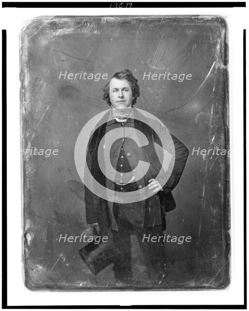 George Cunnabell Howard, nearly full-length portrait, facing front, standing, holding tall hat, one  Creator: Mathew Brady.