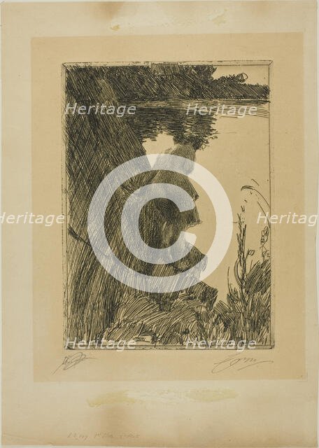 Bather (Evening) II, 1896. Creator: Anders Leonard Zorn.