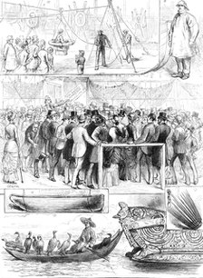 Sketches at the International Fisheries Exhibition, 1883. Creator: Unknown.