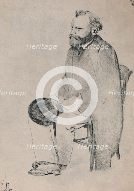 'Portrait of Manet Seated', c.1865, (1946).  Artist: Edgar Degas.