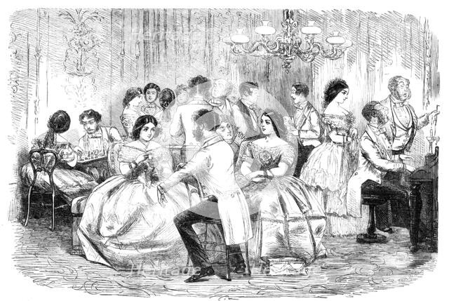 Foxhunters Regaling in the Present "Degenerate" Days - drawn by John Leech, 1856.  Creator: Joseph Swain.