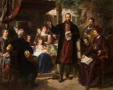 Jan Kochanowski at Czarnolas Reading the Translation of the 'Psalms', between 1863-1866. Creator: Wladyslaw Luszczkiewicz.