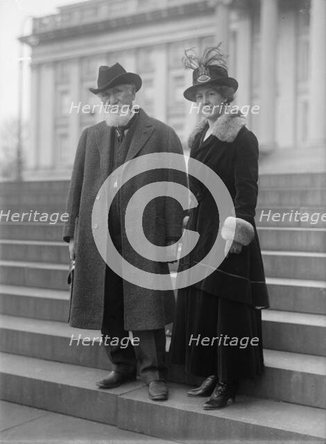 Hudson Maxim with wife Lillian Durban Maxim, 1917.  Creator: Harris & Ewing.