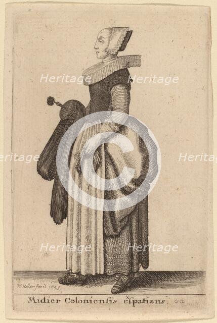 Mulier Coloniensis Exspatians, 1643. Creator: Wenceslaus Hollar.