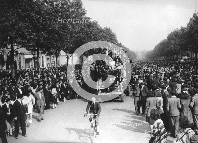 Victory in Europe Day, Avenue des Champs-Elysees, Paris, 8 May 1945. Artist: Unknown