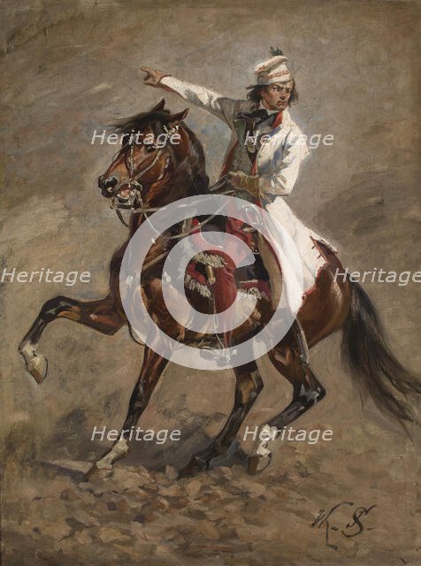Kosciuszko on Horseback, 1893. Creator: Wojciech Kossak.