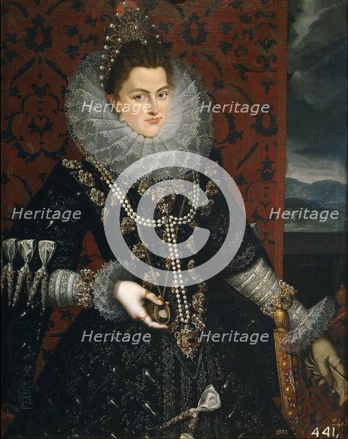 The Infanta Isabel Clara Eugenia (1566-1633), 1598-1599. Artist: Pantoja de la Cruz, Juán (1553-1608)