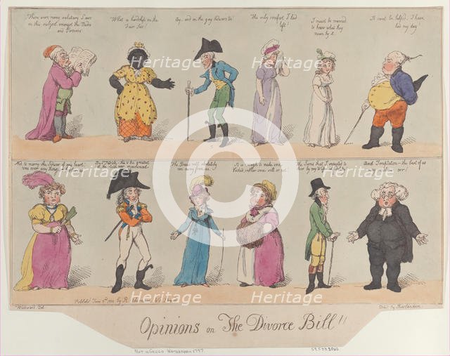 Opinions on The Divorce Bill!!, June 2, 1800., June 2, 1800. Creator: Thomas Rowlandson.