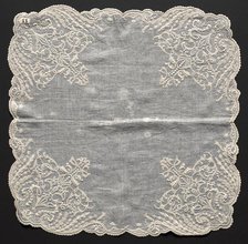 Embroidered Handkerchief, 1800s. Creator: Unknown.