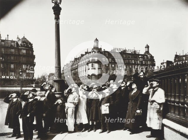 Group watching the eclipse, Paris 1912, 1912. Creator: Eugene Atget.