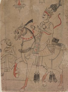 Nobleman on Horseback, mid-18th century. Creator: Unknown.