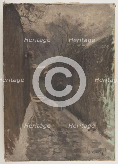 Rue Berton under snow, 1901. Creator: Adolphe-Ernest Gumery.