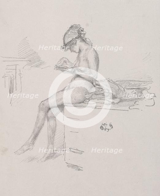 The Little Nude Model Reading, 1890. Creator: James McNeill Whistler (American, 1834-1903).