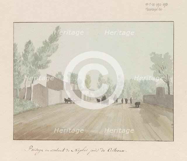 Street scene when leaving Naples at Cisterna, 1778. Creator: Louis Ducros.