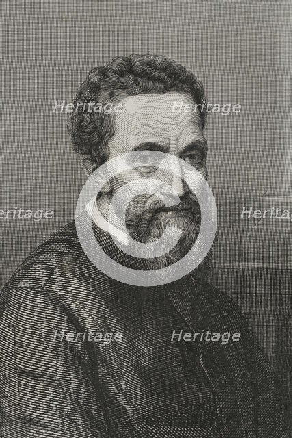 Michelangelo, (Michelangelo Buonarroti), Italian Renaissance painter, architect and sculptor, 1856.  Creator: Charles Geoffroy.