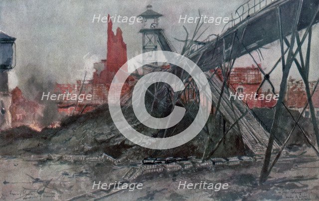 'The Mines of Liévin: Calonne Pit', Artois, France, World War I, 1915.Artist: Francois Flameng