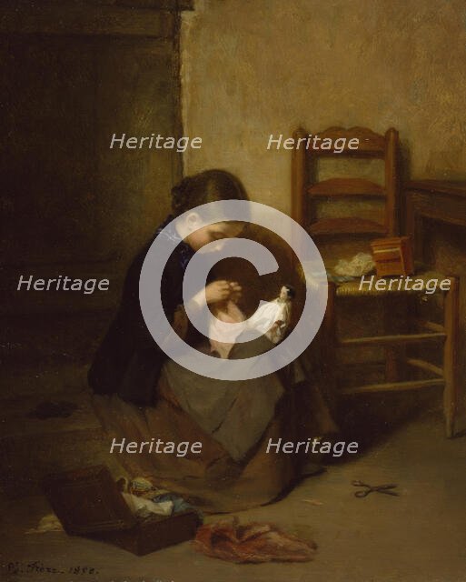 The Little Dressmaker, 1858. Creator: Pierre Edouard Frere.