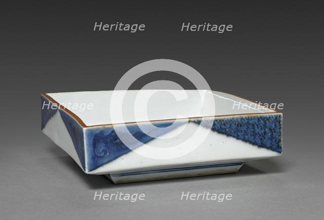 Square Dish with Rock and Tree Design: Arita Ware, 1700s. Creator: Unknown.