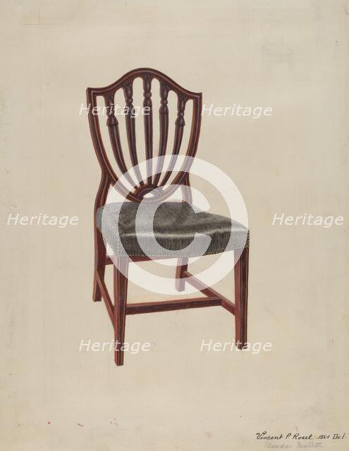 Hepplewhite Chair, c. 1936. Creator: Vincent P. Rosel.