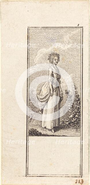 Girl with a Crown of Flowers, 1784. Creator: Daniel Nikolaus Chodowiecki.